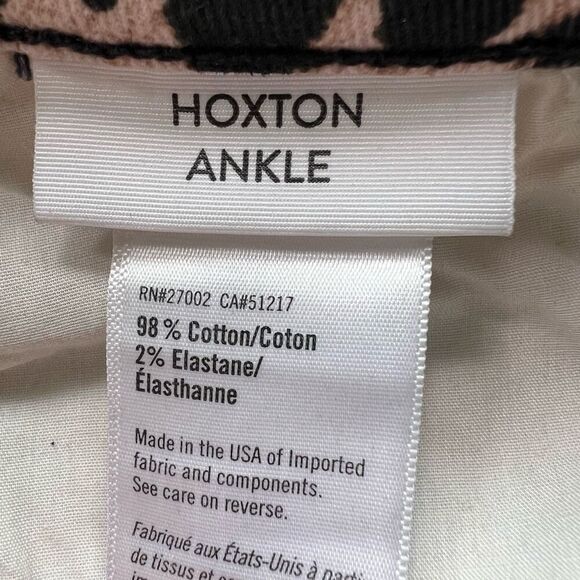 Paige Women's Pink Leopard Print Frayed Hem Skinny Hoxton Ankle Jeans Size 23 - Picture 5 of 11